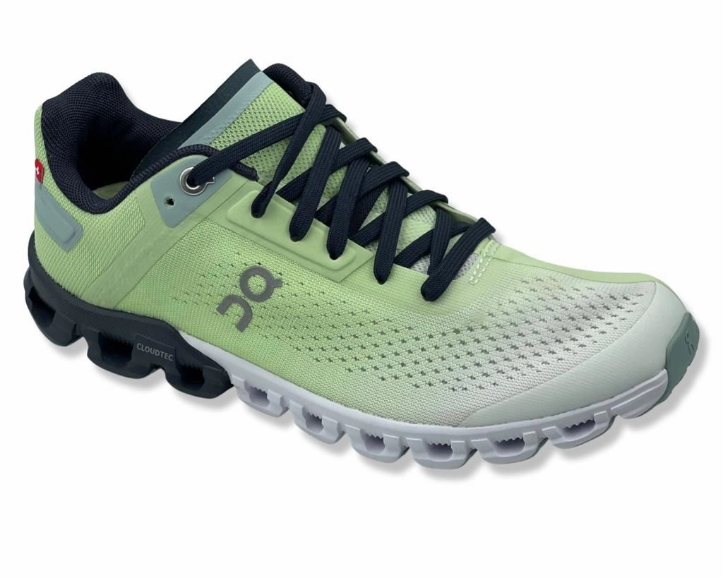On Cloudflow Sneakers In Meadow Green & White For Men's Running Shoes Nyc