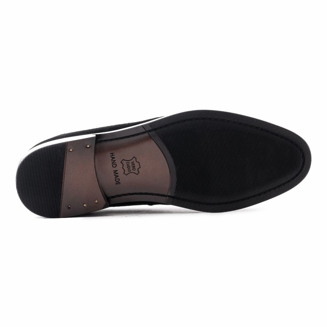 Yankees Loafers OURTHREE Lewis Suede Leather Loafers Men - BLK
