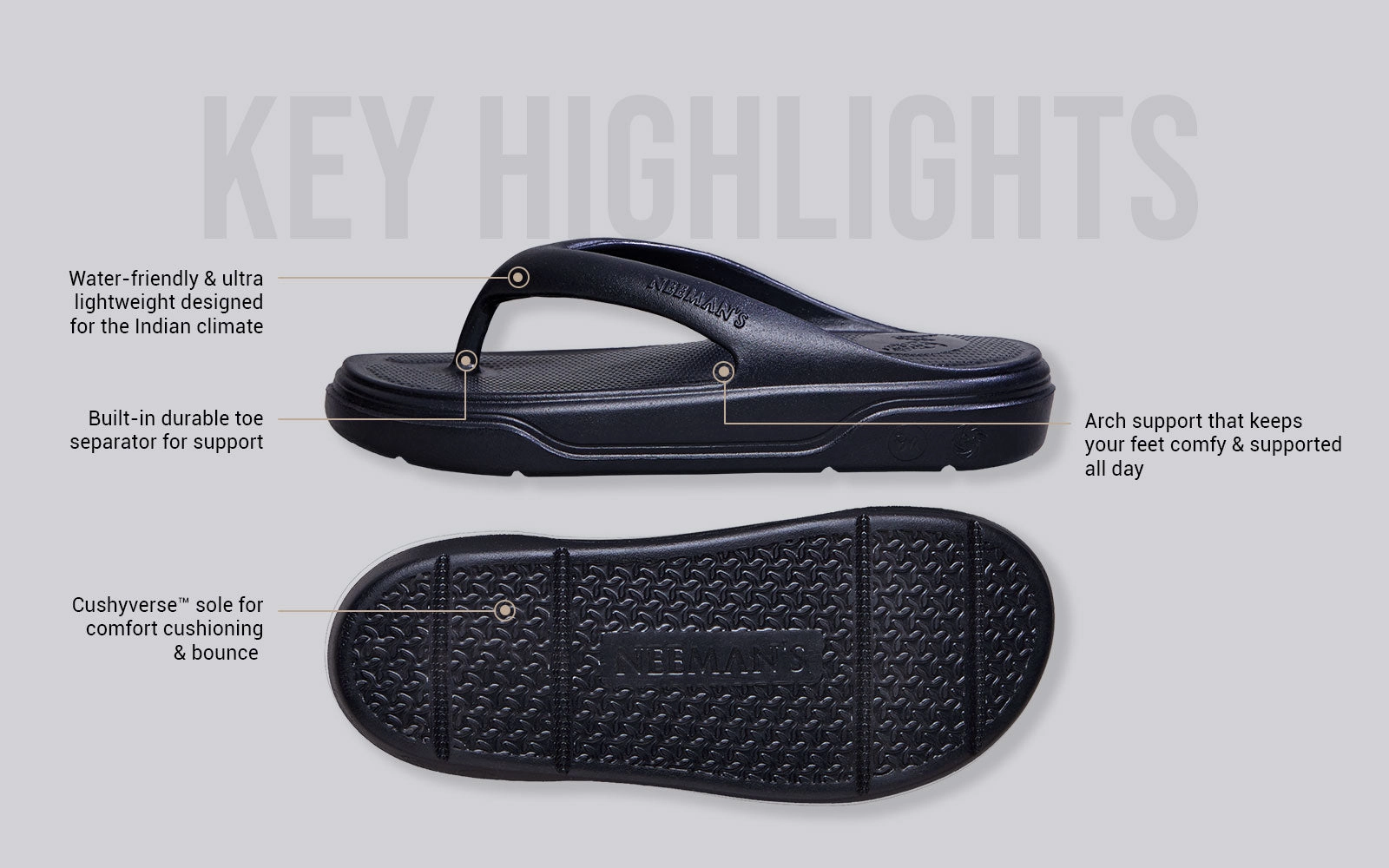 Alpine Swiss Flip Flops Cushers Flips For Women : Black