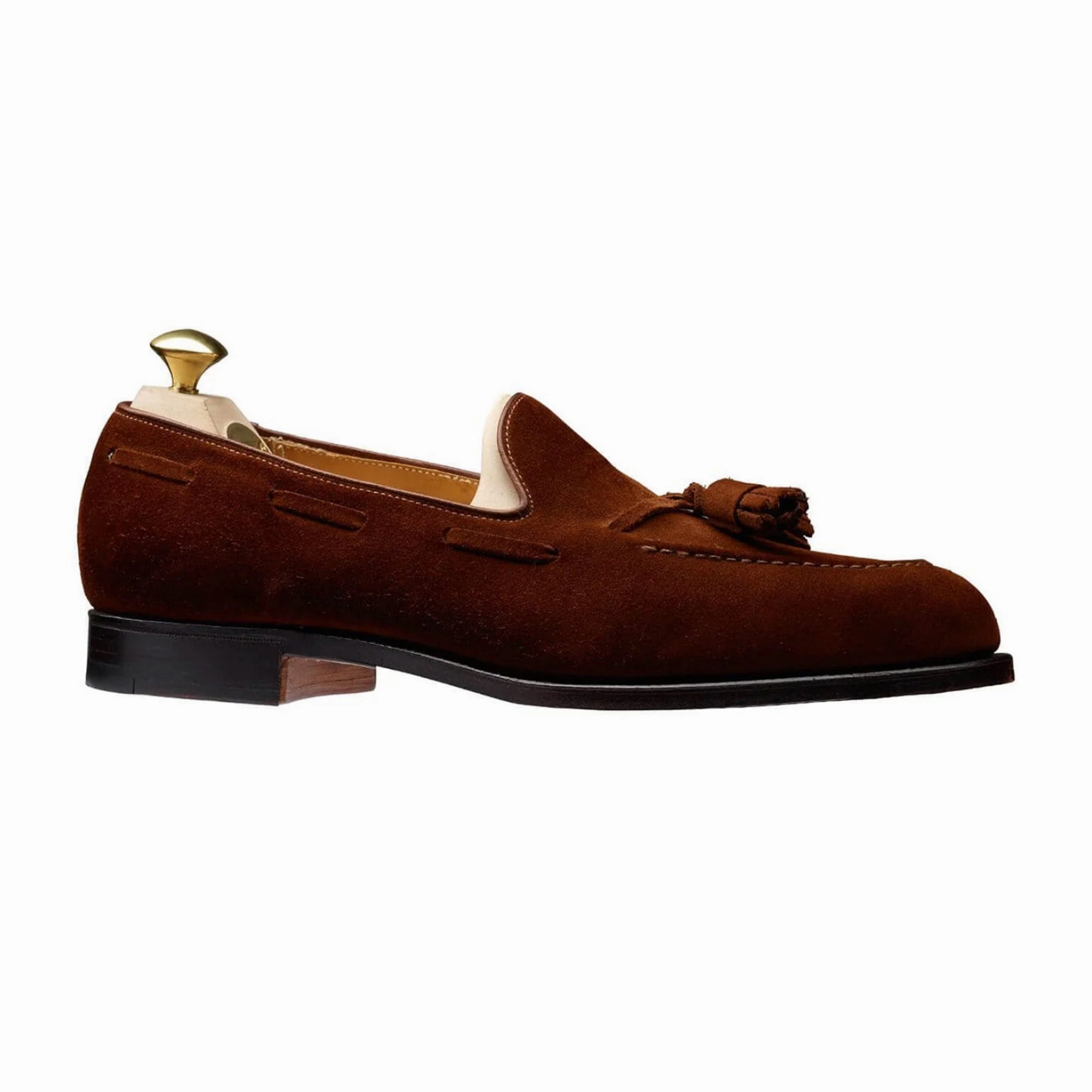 Loafers With Chain Crockett & Jones - Cavendish Polo Brown Calf Suede Tassel Loafer