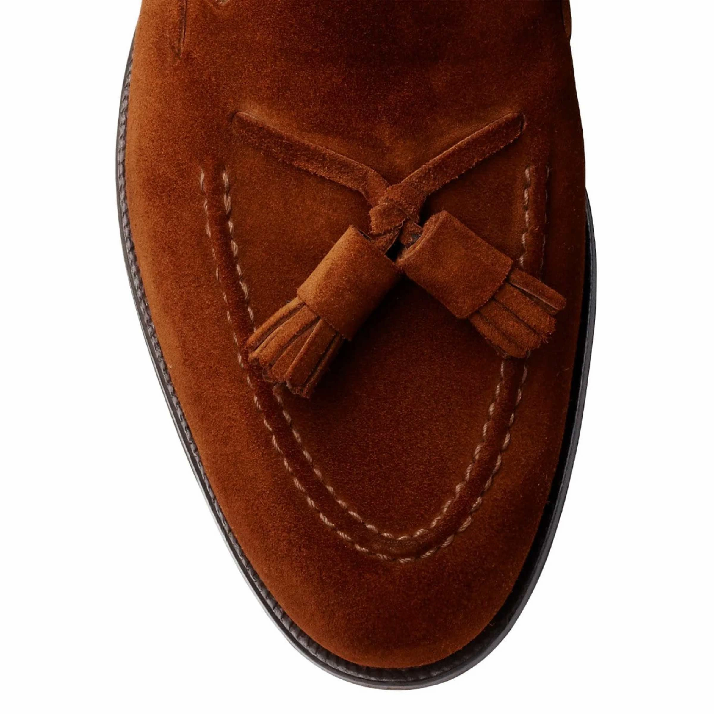 Crockett & Jones - Cavendish Polo Brown Calf Suede Tassel Loafer Gabbana Loafers