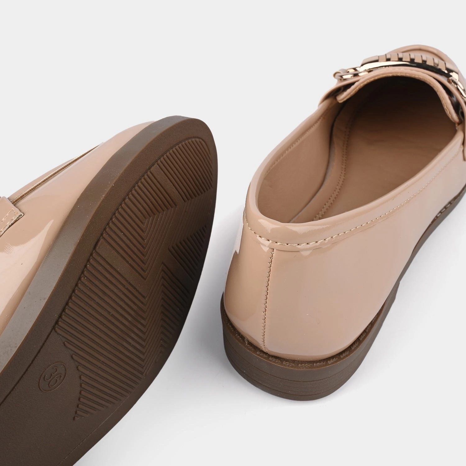 Wide Width Platform Loafers Teens Girls Loafers OS-13-BEIGE