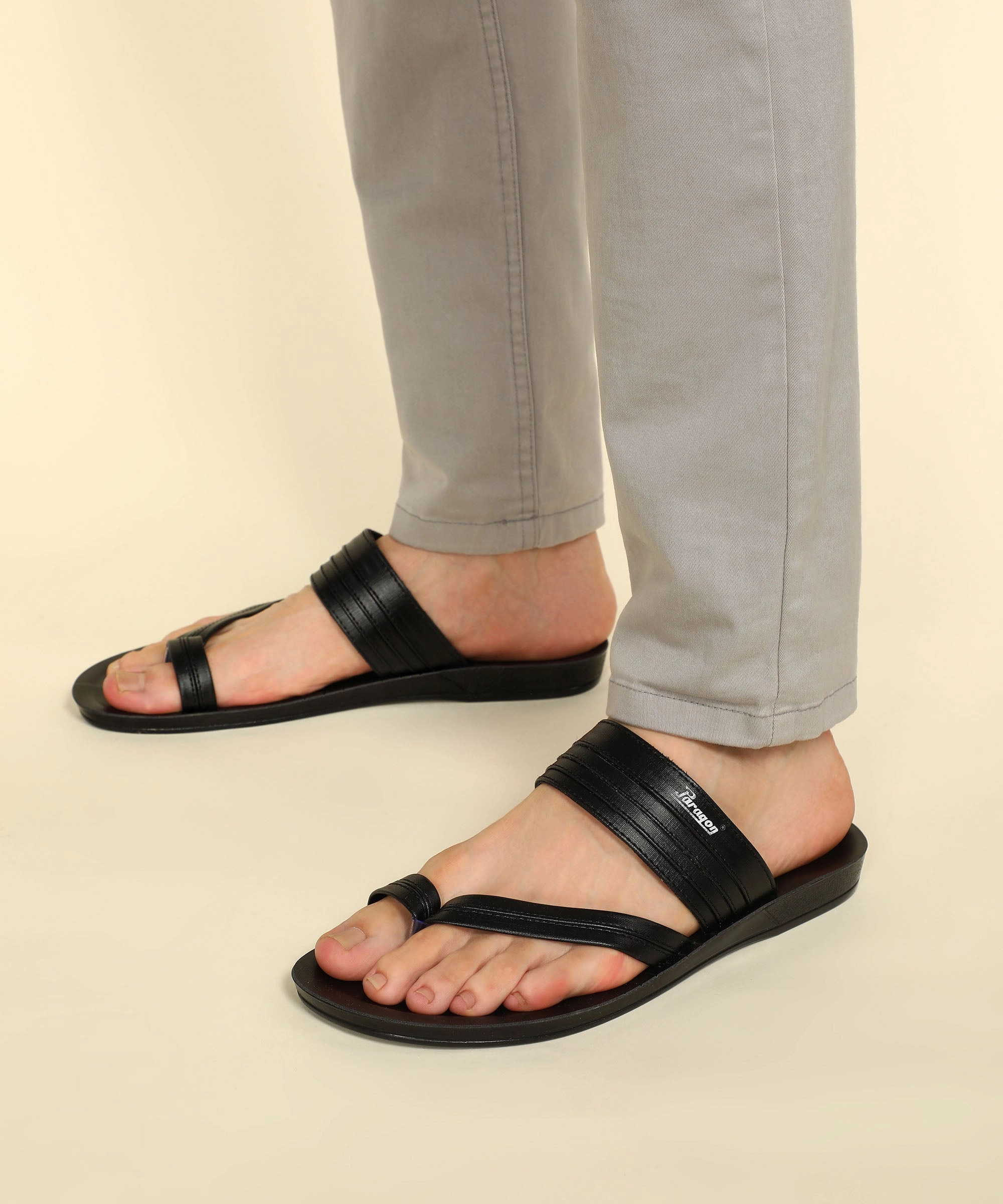 Paragon Men's Casual Slip-on Sandals for Men with Comfortable Sole Peep Toe Flat Sandals