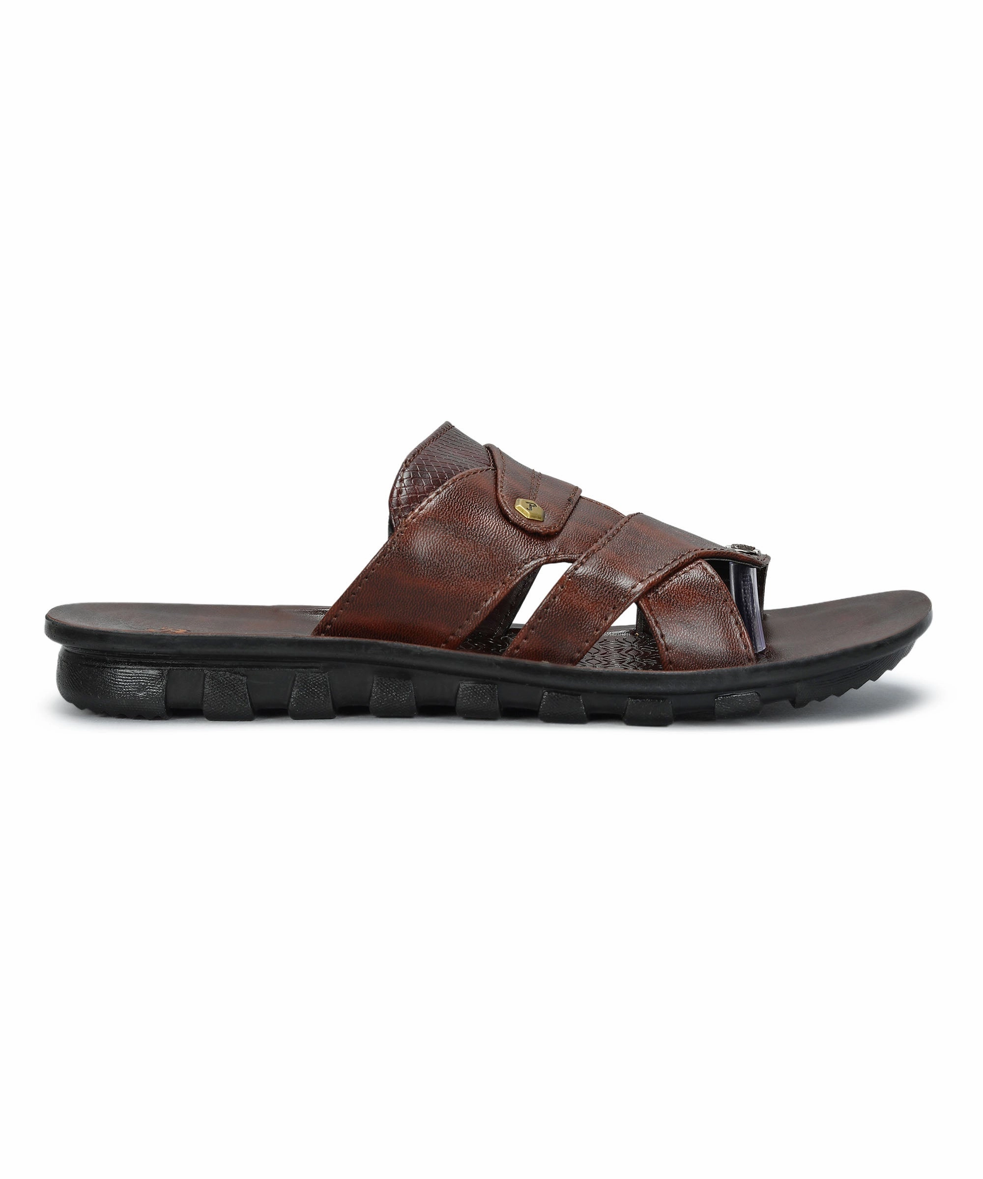 Biking In Sandals Paragon Men's Slip-on Brown Sandals for Men | Comfortable Sole & Durable