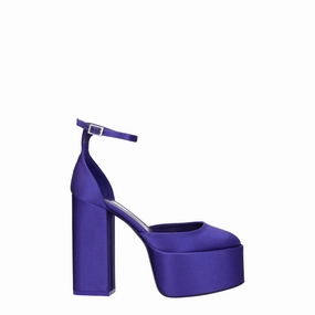 Paris Texas Purple Satin Platform Sandals Abeo Sandals