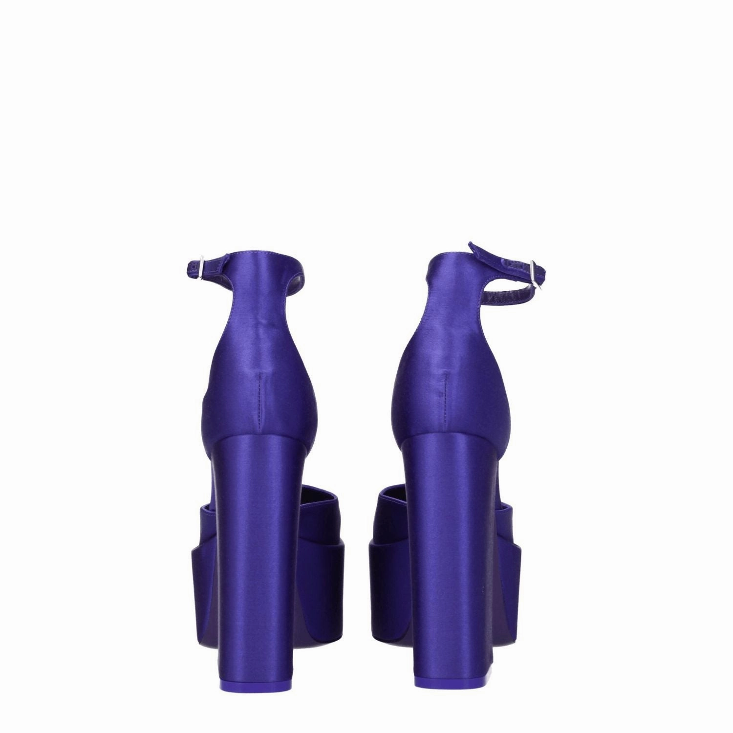 Nice Sandals Paris Texas Purple Satin Platform Sandals