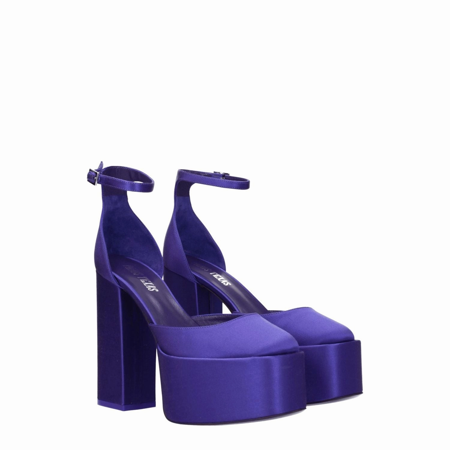 A New Day Sandals Paris Texas Purple Satin Platform Sandals