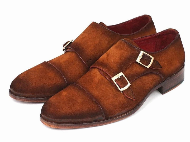 Miumiu Loafers Paul Parkman Men's Captoe Double Monkstrap Antique Camel Suede