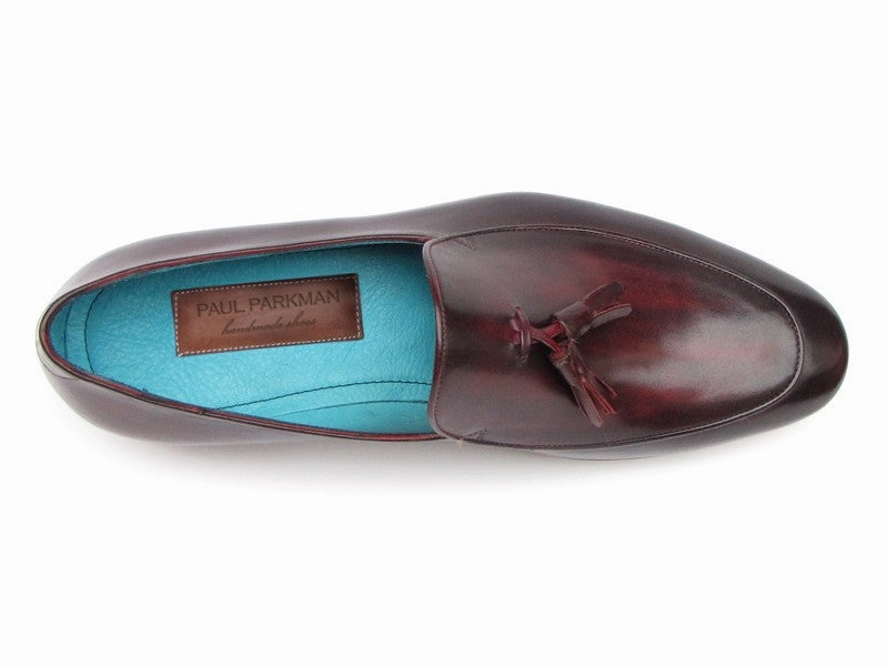 Paul Parkman Tassel Black & Purple Loafers Platform Loafers Heels