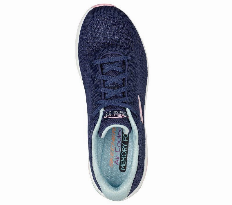 Skechers Womens Skech-Air Extreme 2.0 - Classic Vibe Shoes Navy/Light Blue Buy Flat Shoes
