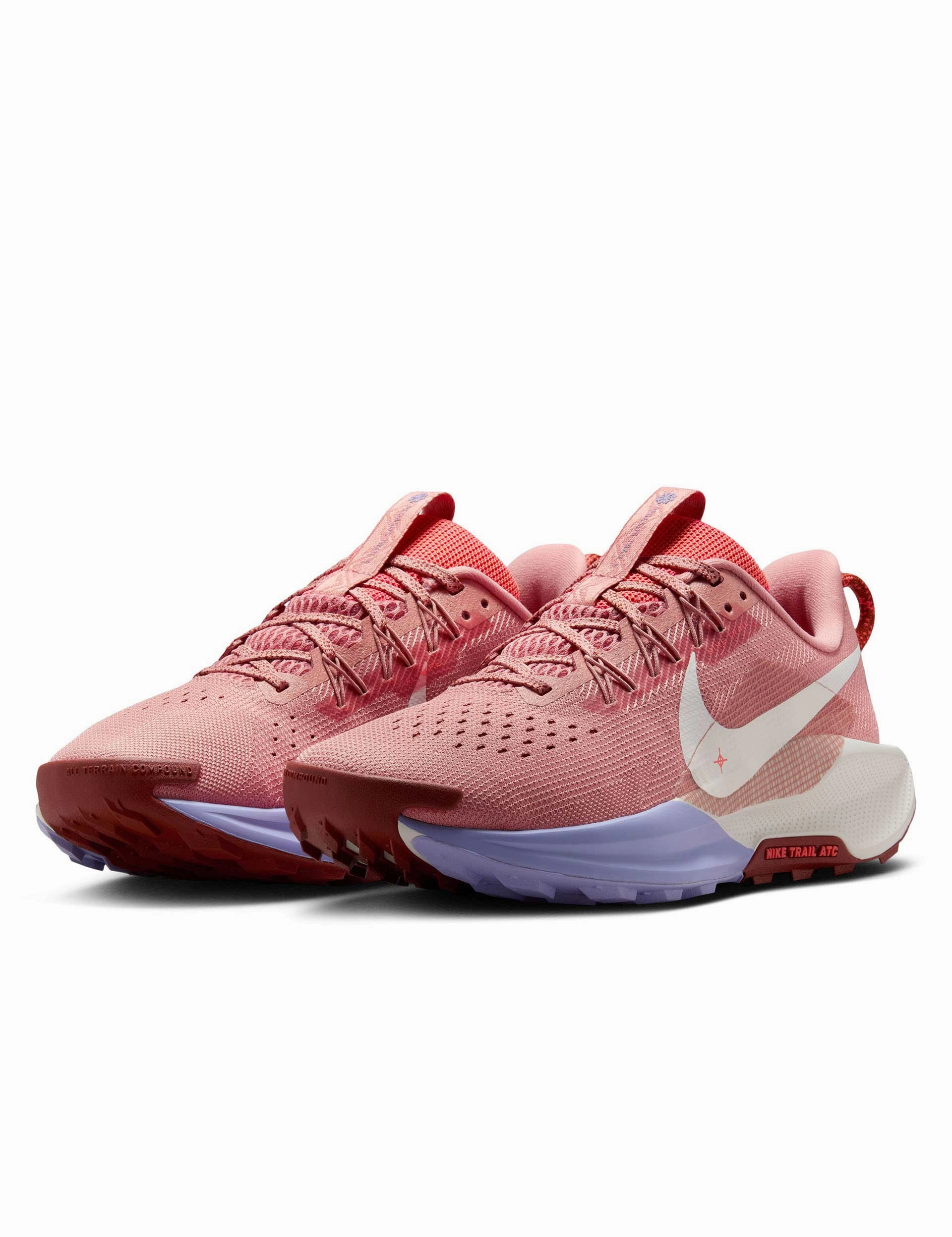 Asics Shoes Plantar Fasciitis Pegasus Trail 5 Shoes - Red Stardust/Sail/Lilac Ice/Mars Stone