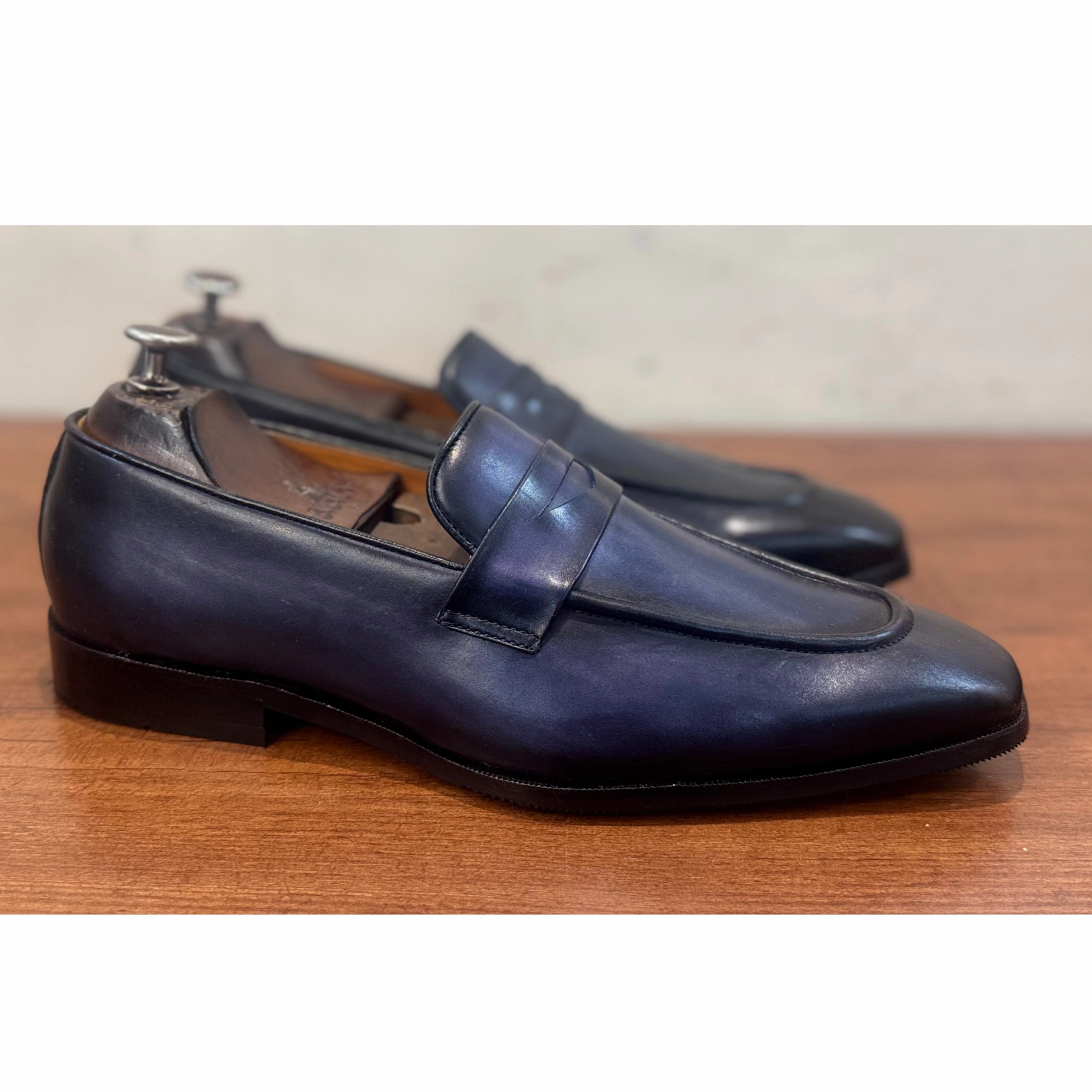 Shoeplay Loafers Penny Loafers Blue Hand Patina