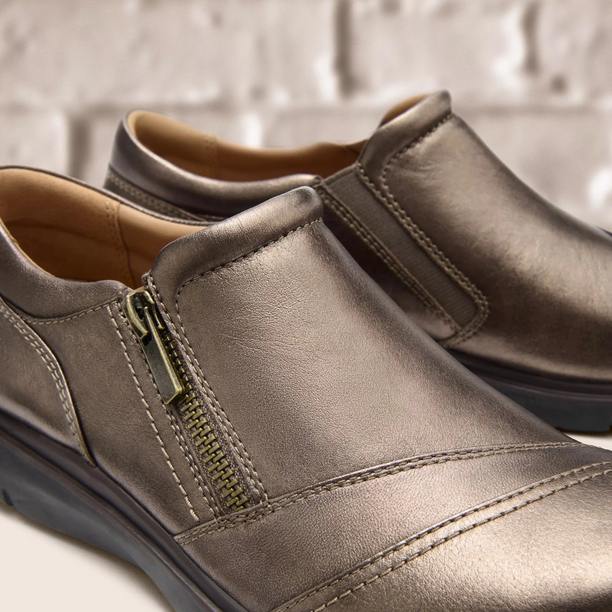 CLARKS | CASUAL SHOES | WOMEN | CERTINA PURE ANTIQUE BRONZE | BROWN Shoes Slip On Casual