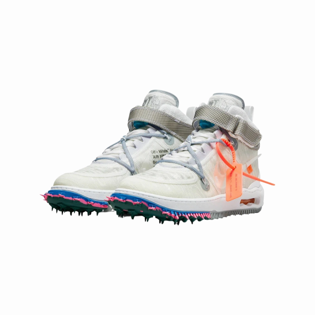 Off White x Nike AF1 Mid Track White Clear Black Best Running Shoes For Asics