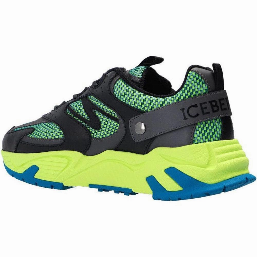 Men's Iceberg Sneakers With Black Thread Laces Shoes Work Out Sneakers