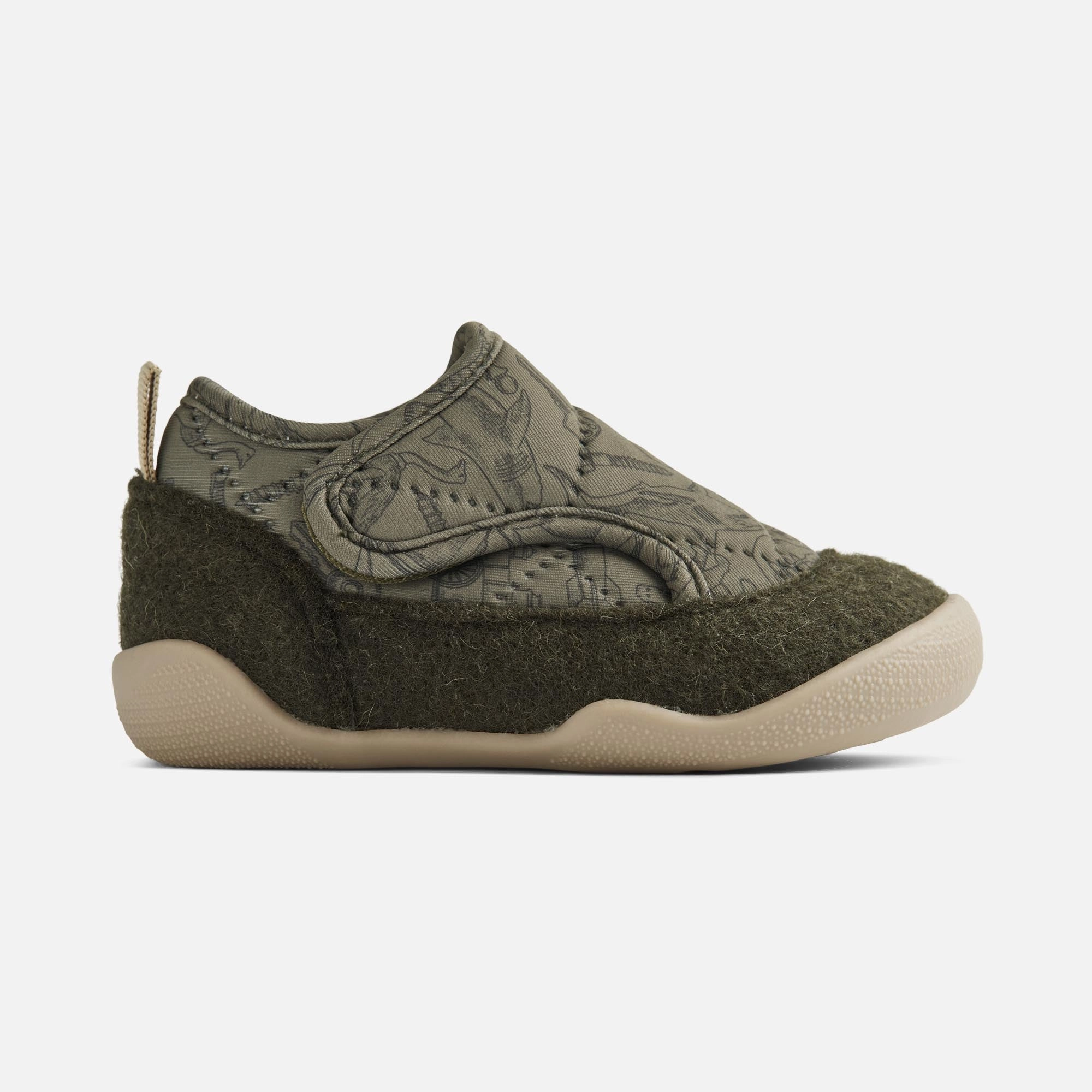 Indoor Shoe Mulle - dark green Crochet Slippers Pattern