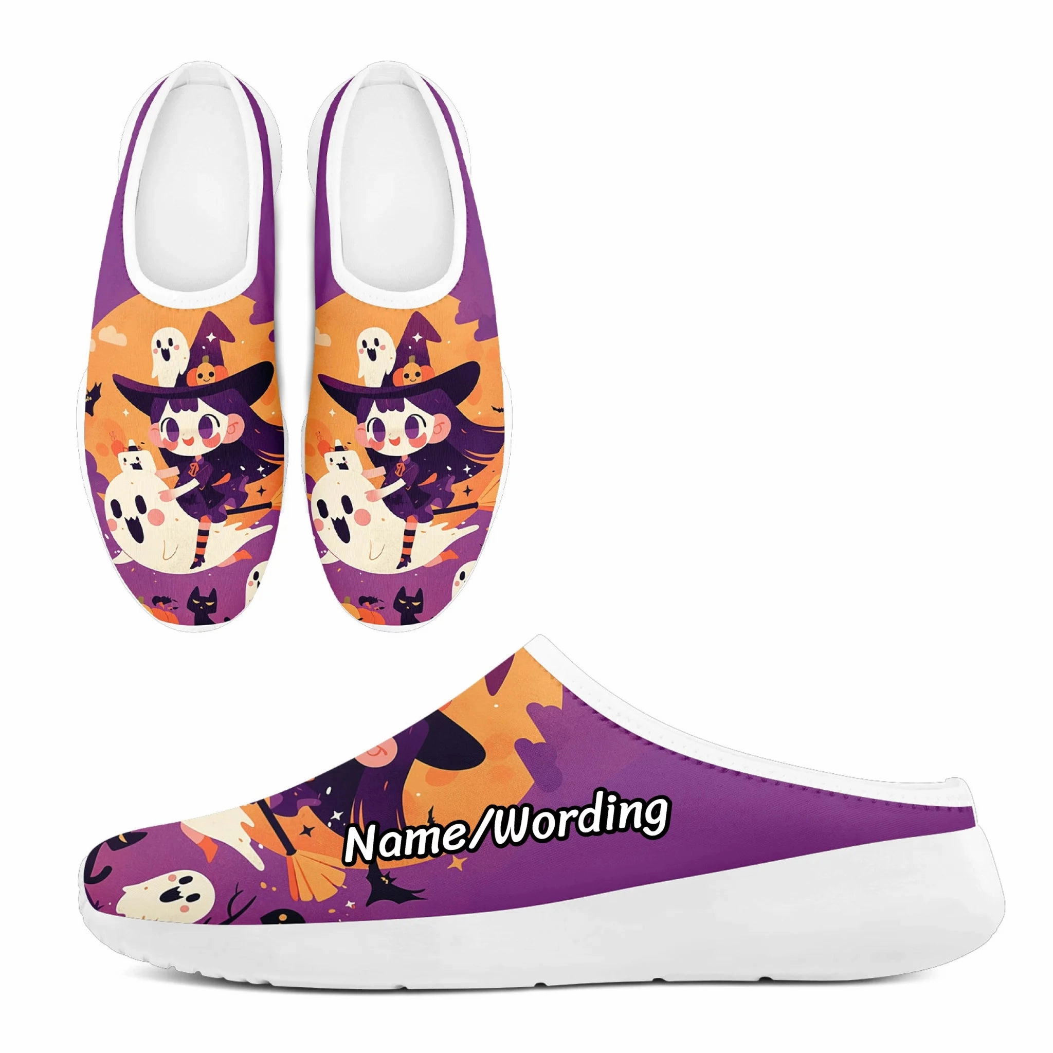 Personalized Pumpkins & Ghosts Warm Slippers, Custom Halloween Edition Shoes, Unique Gift fof Halloween FN063-25014001 Shepherd Slippers