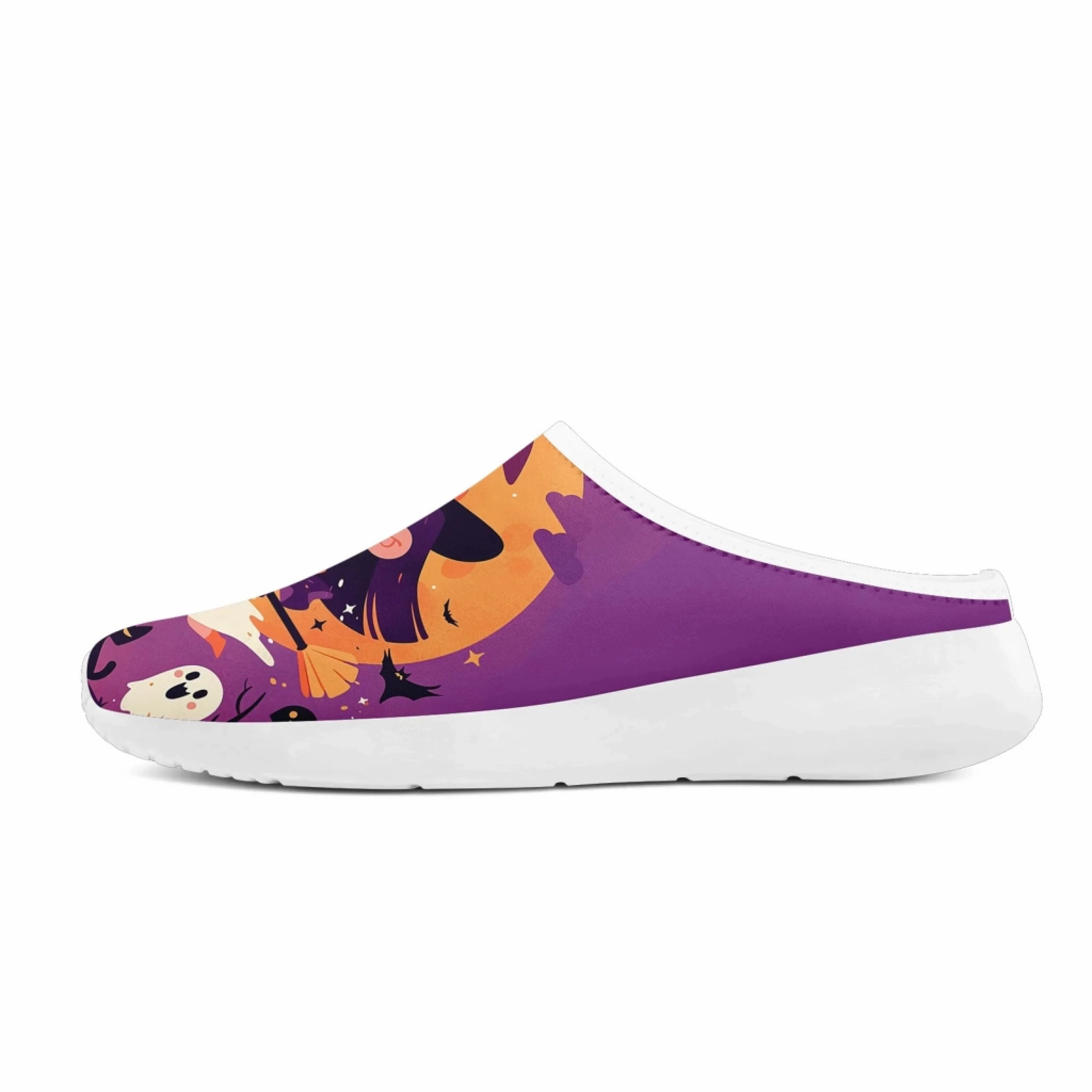 Personalized Pumpkins & Ghosts Warm Slippers, Custom Halloween Edition Shoes, Unique Gift fof Halloween FN063-25014001 Fluffy Boot Slippers