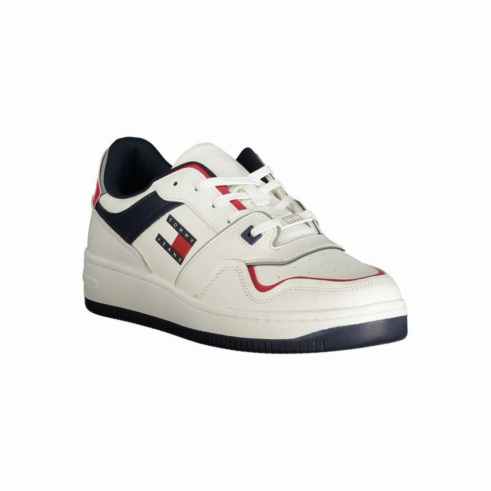 Tommy Hilfiger White Leather Men Sneaker Vh Sneakers