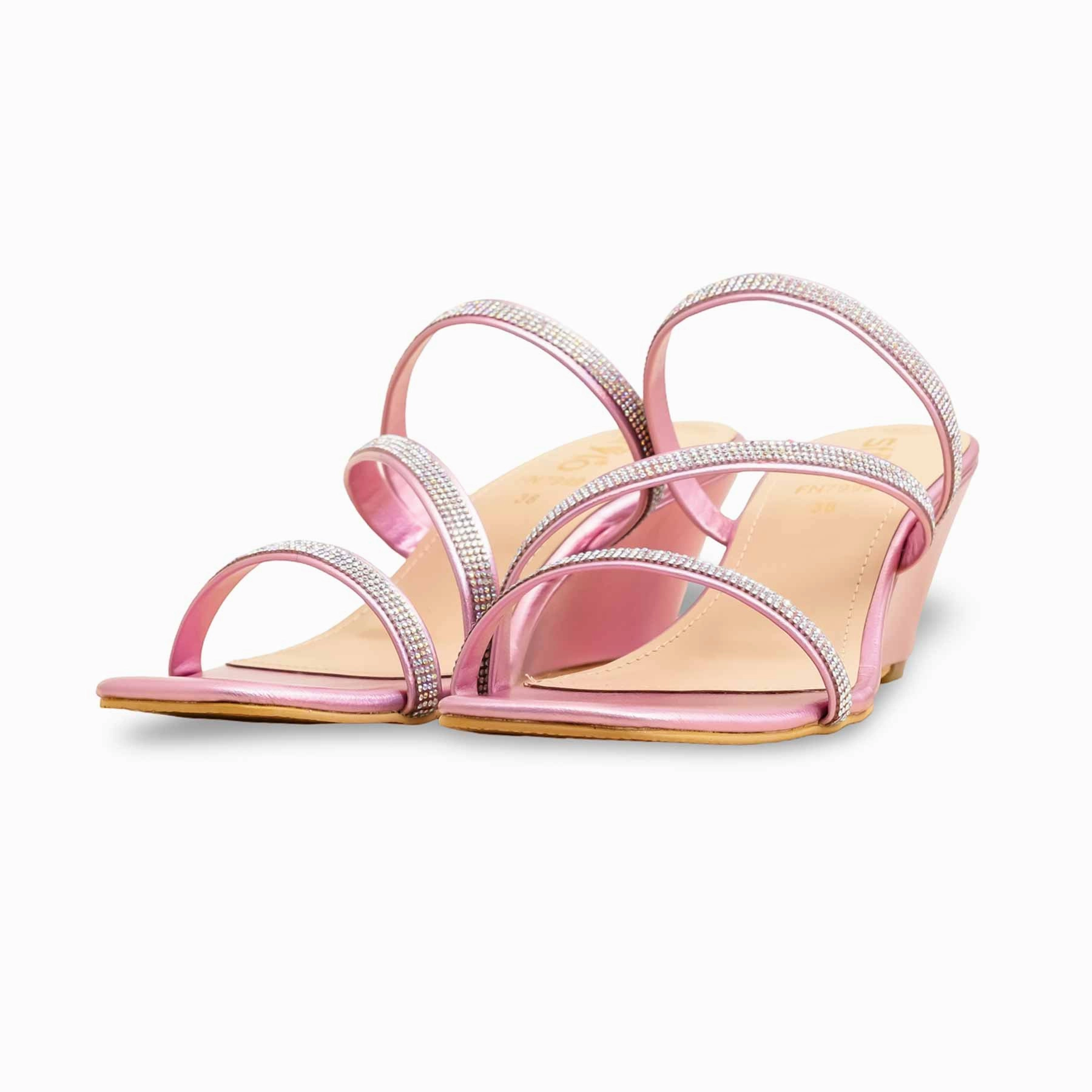 Pink Fancy Slipper For Women FN7999 Slides And Socks
