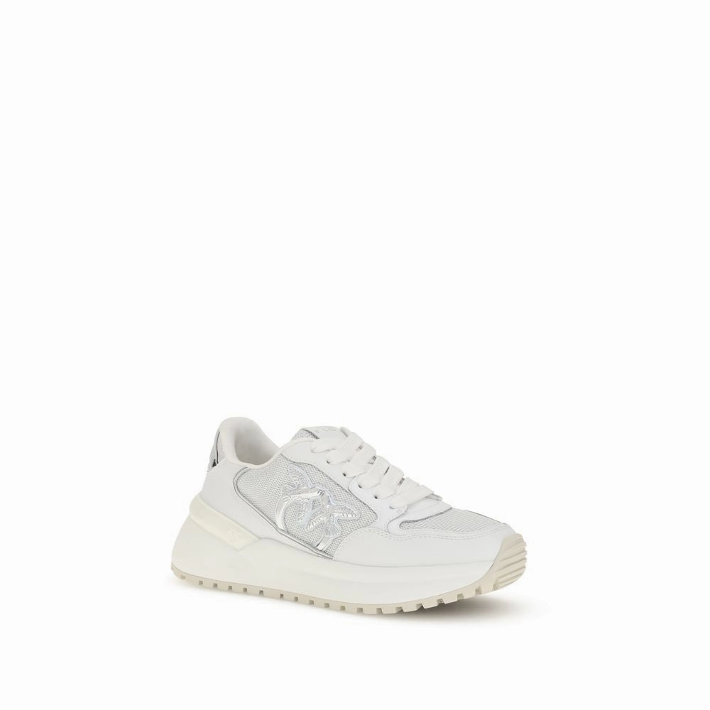 Sneakers Bar And Grill PINKO White Calf Leather Bos Taurus Chunky Sneakers