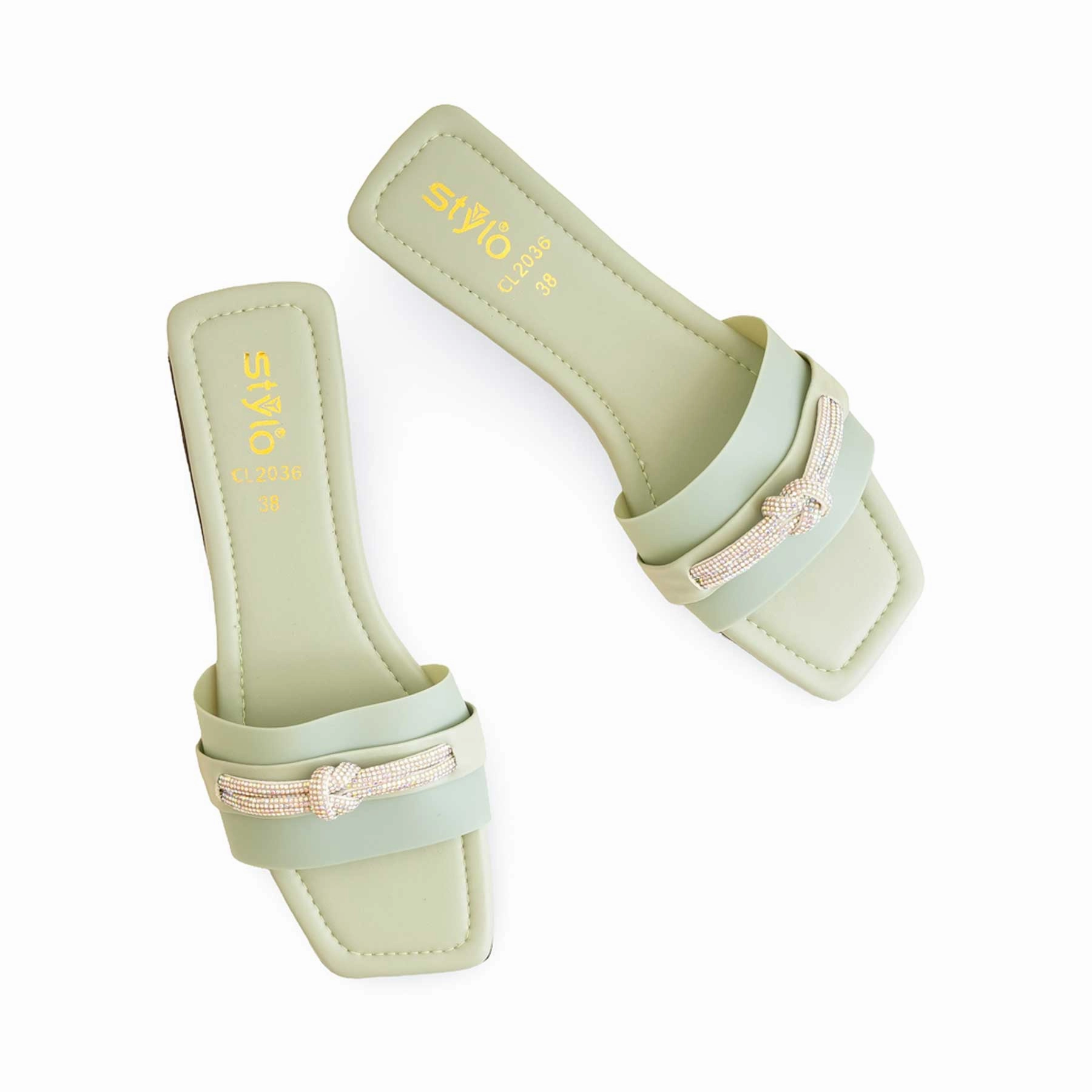 Sock Slippers With Grippers PISTAGREEN Casual Slipper For Ladies CL2036