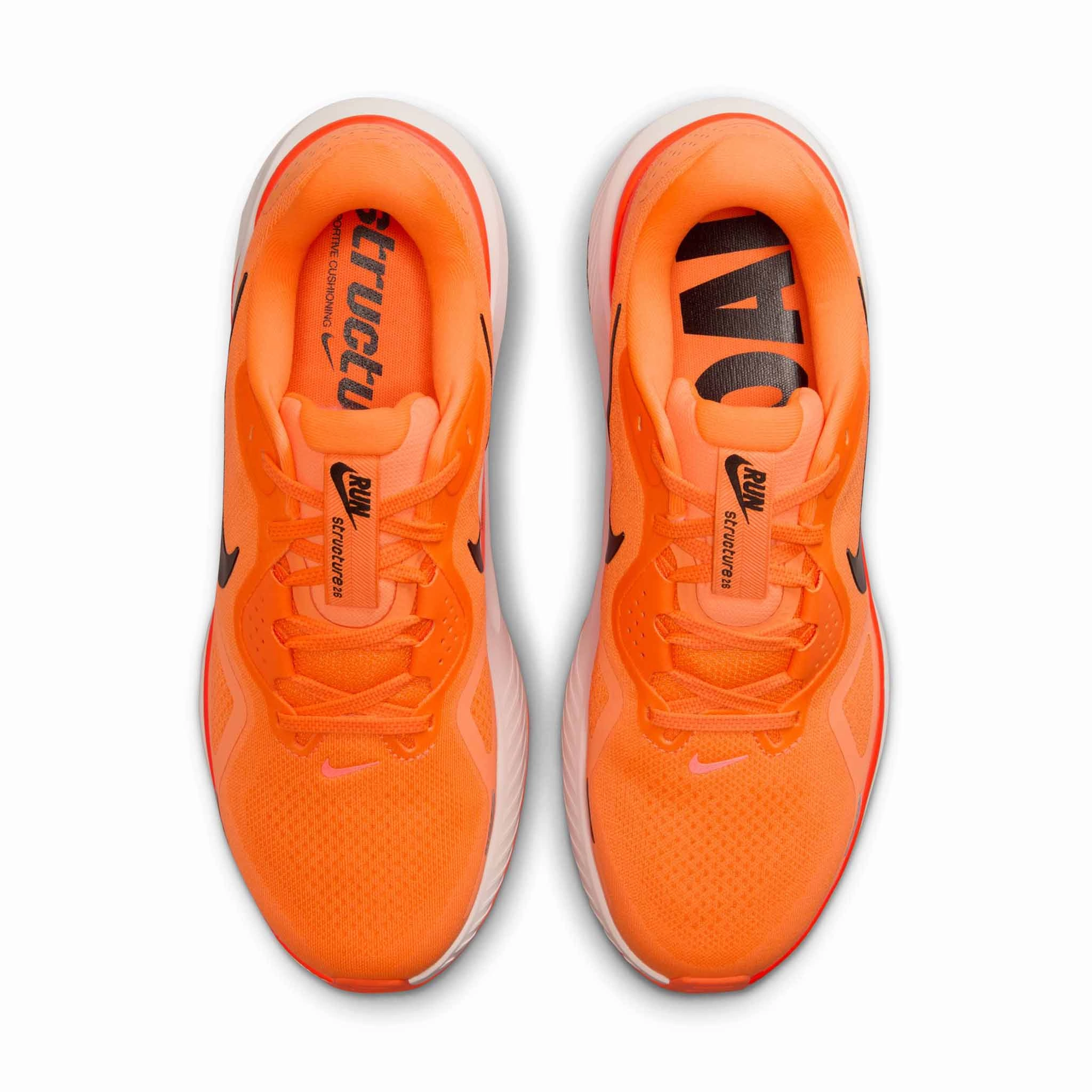 Hyrox Shoes Asics Nike | Men's Structure 26 Road Running Shoes - Total Orange/Black-Total Crimson Chalk