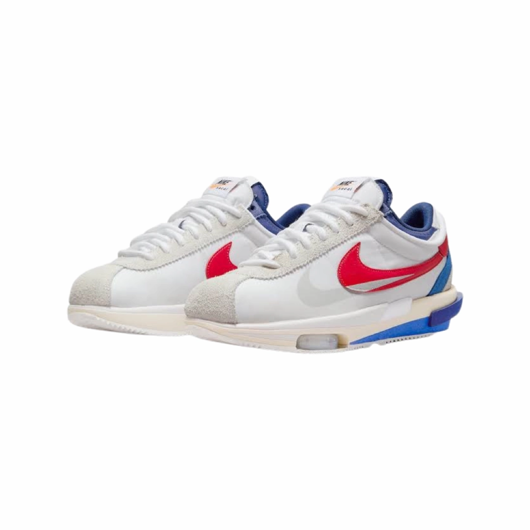 Nike Zoom Cortez SP x Sacai White University Red Blue Asics Plush Running Shoes