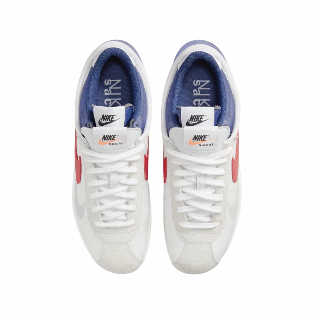 Nike Zoom Cortez SP x Sacai White University Red Blue Futsal Shoes Asics