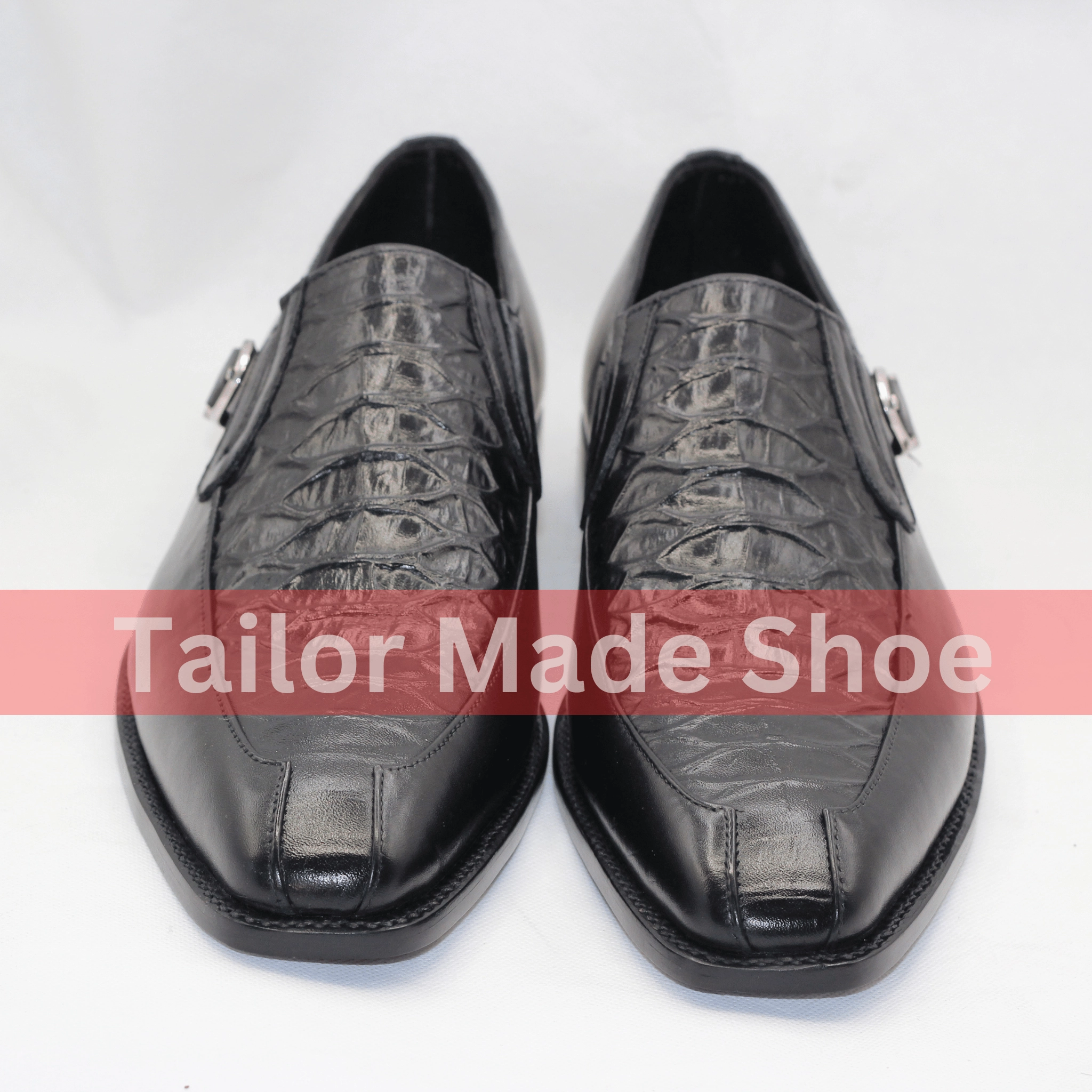 Premium Black Leather Loafers with Crocodile Texture Black Crocodile Embossed Loafers  Handcrafted Elegance Loafers Cute