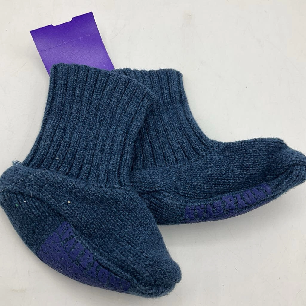 Size 6-9m: Andy & Evan Blue Knitted Booties Aerie Slippers