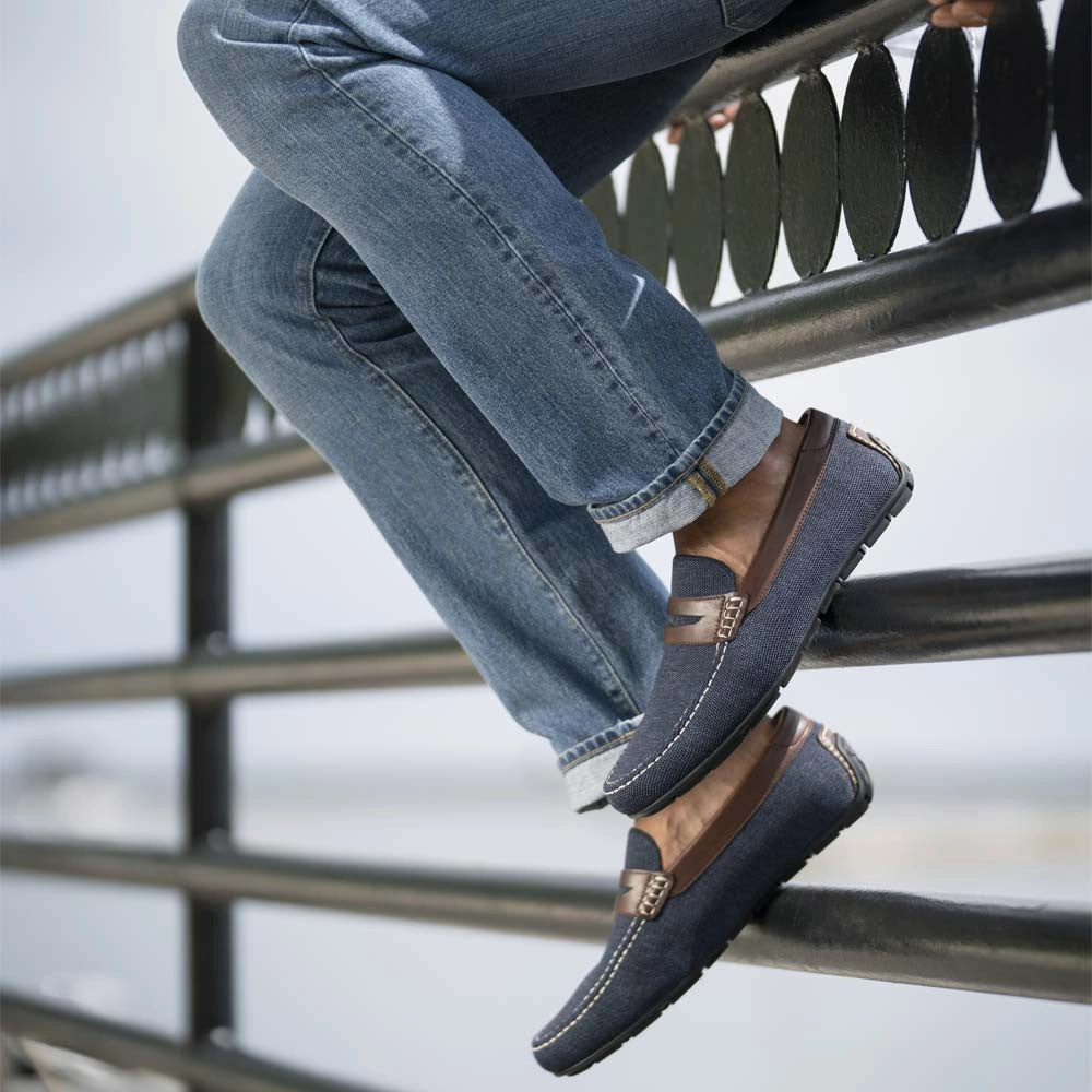 Sizing Loafers Vs Slip Ons Florsheim Motor Navy Multi Knit Moc Toe Penny Driver Men's Shoes