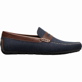 Bass Loafers Florsheim Motor Navy Multi Knit Moc Toe Penny Driver Men's Shoes