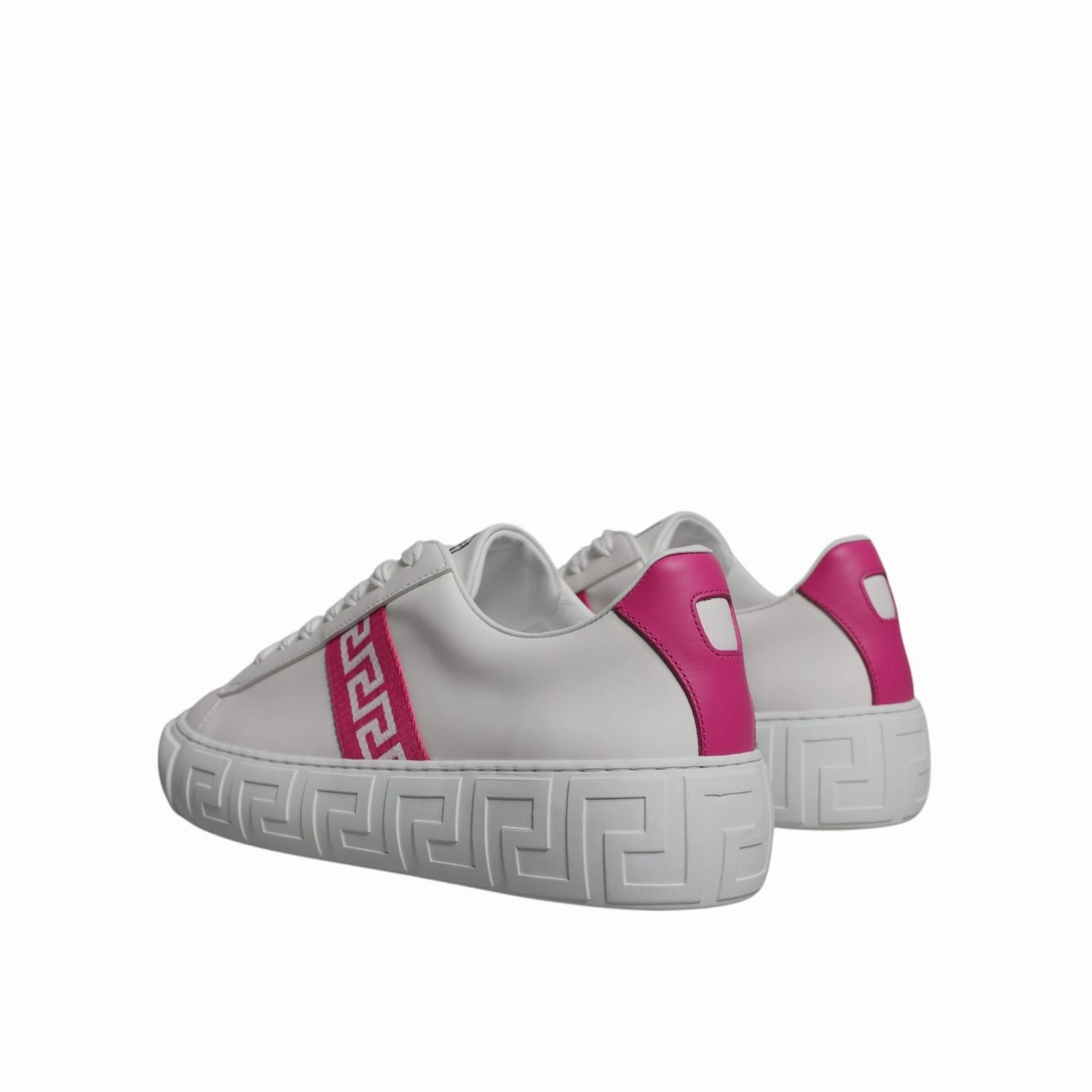 Lamelo Ball Sneakers Versace White Pink Greca Print Platform Low Top Sneakers Shoes