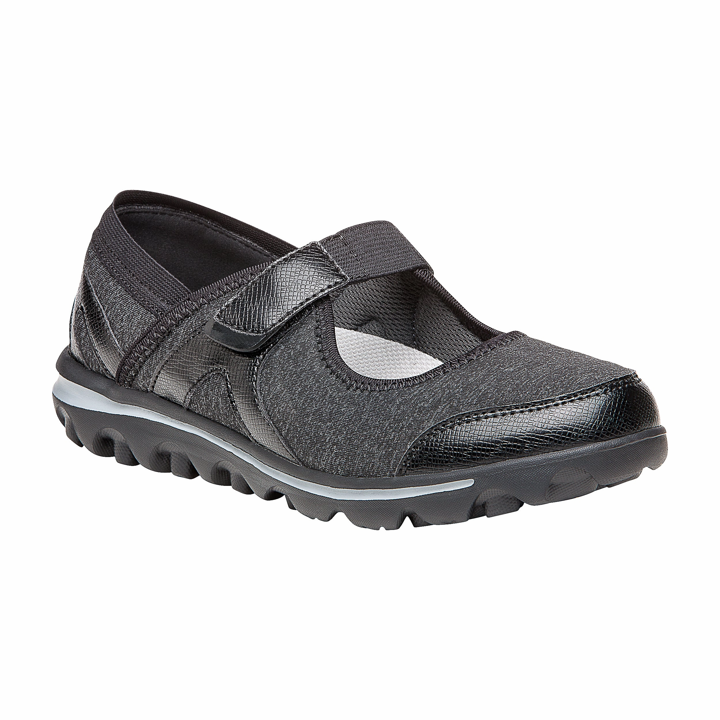 Moc Casual Shoes Propet Women Diabetic Mary Jane Shoes - Onalee WAA003J - Grey/Black