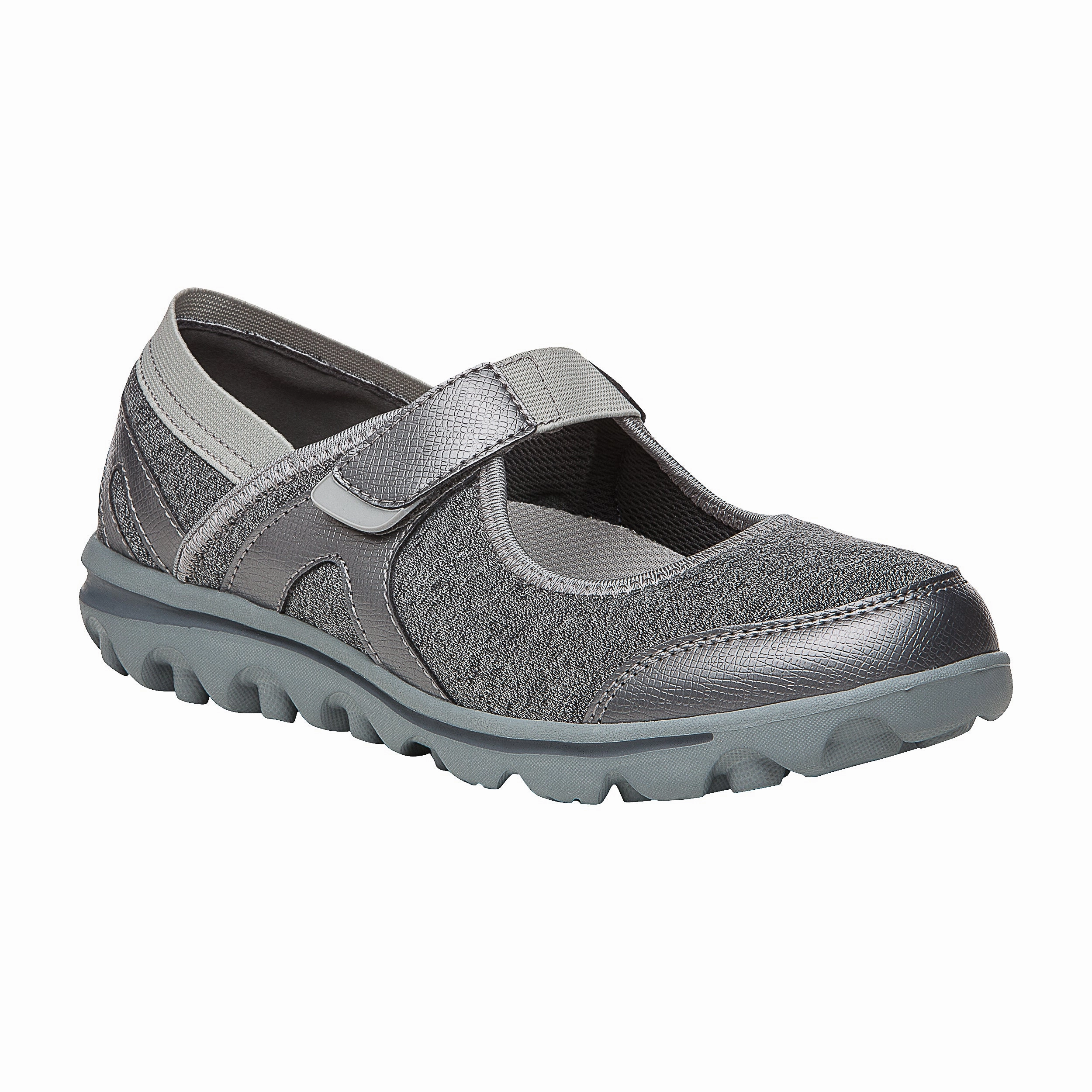 Oxford Casual Dress Shoes Propet Women Diabetic Mary Jane Shoes - Onalee WAA003J - Grey/Silver