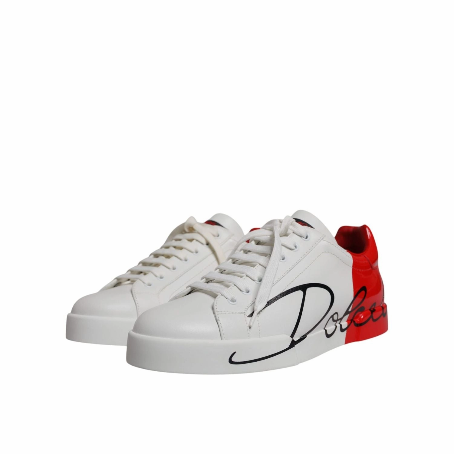 Zero Drop Sneakers Dolce & Gabbana White Red Portofino Low Top Men Sneakers Shoes