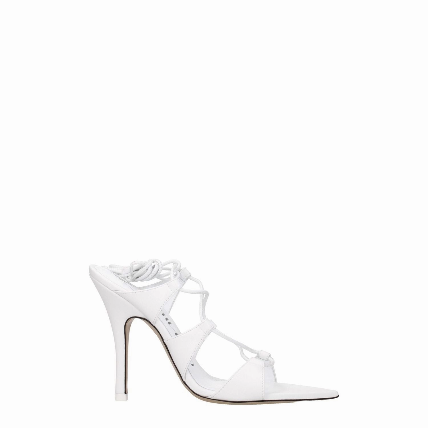 The Attico White Leather Stiletto Heel Sandals Earth Origins Sandals
