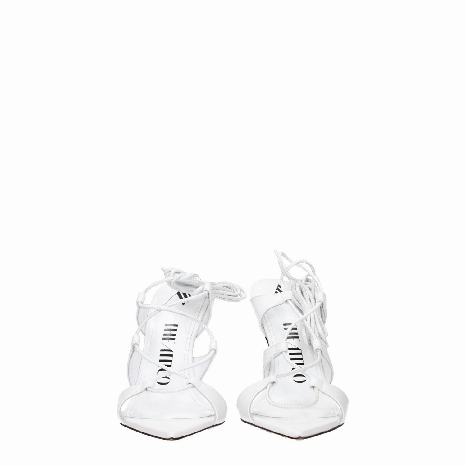 The Attico White Leather Stiletto Heel Sandals Gumbies Sandals