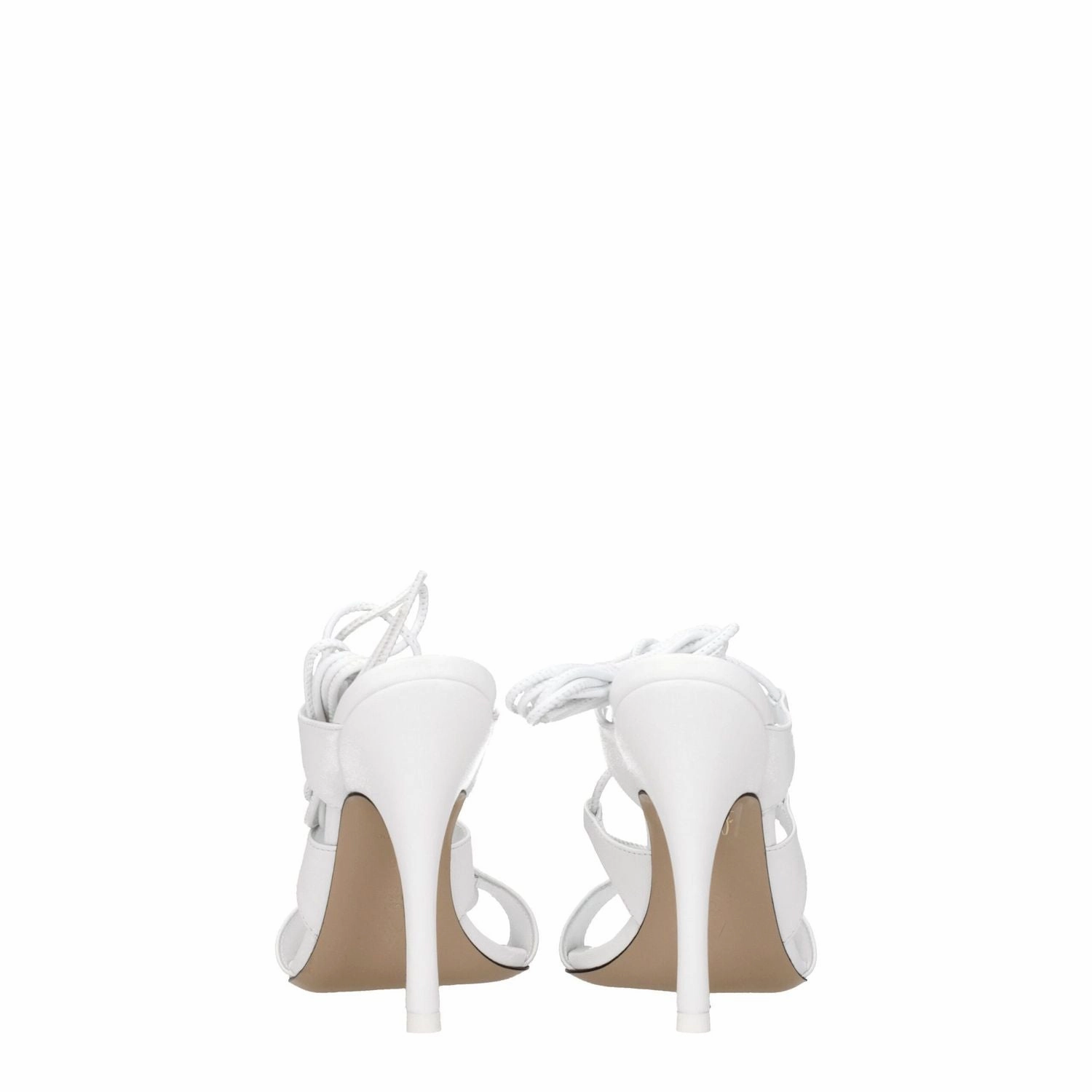 The Attico White Leather Stiletto Heel Sandals Veronica Sandals