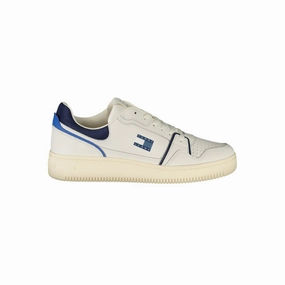 Tommy Hilfiger White Leather Men Sneaker Arch Support Walking Sneakers