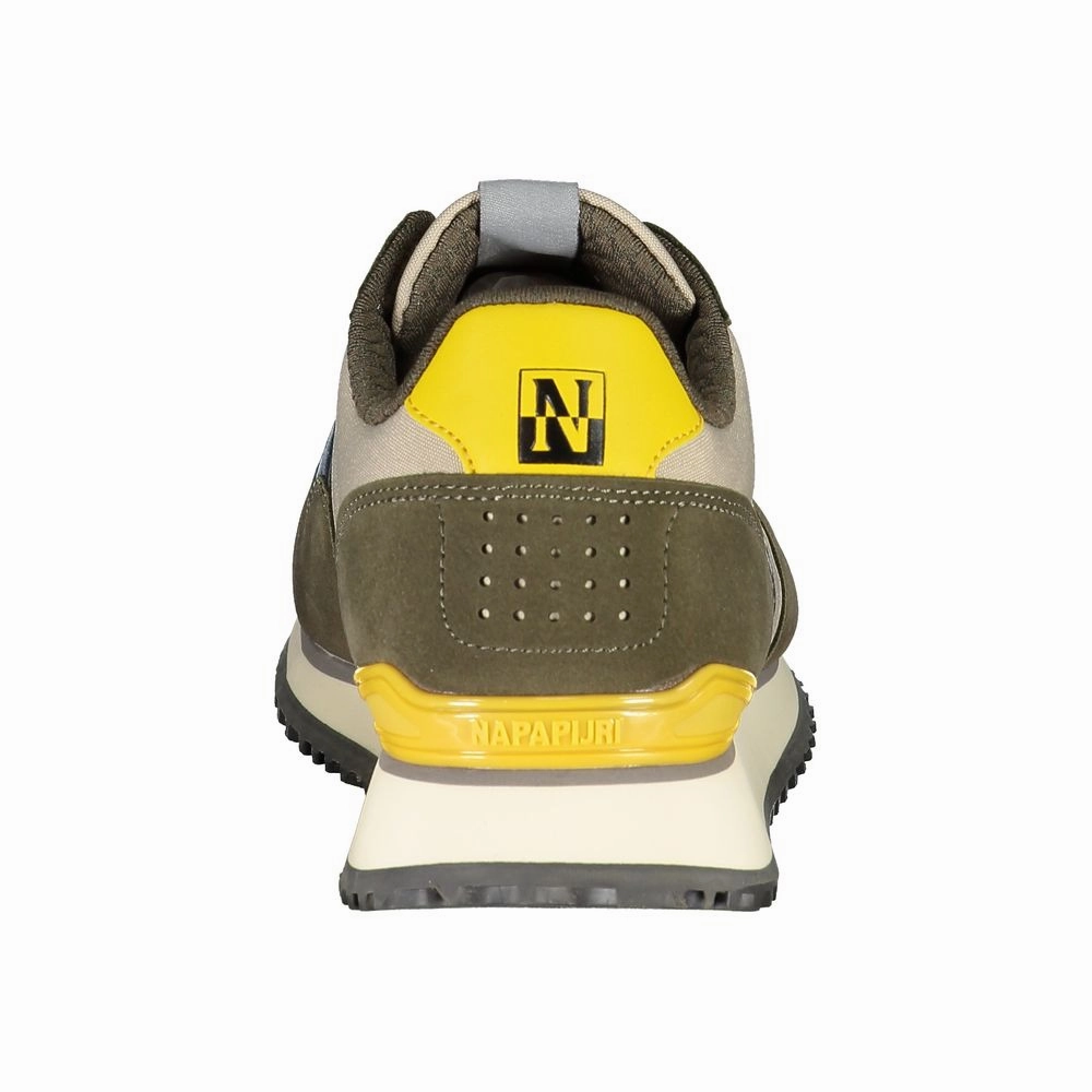 Napapijri Elegant Beige Lace-Up Sporty Sneakers Leather Dress Sneakers