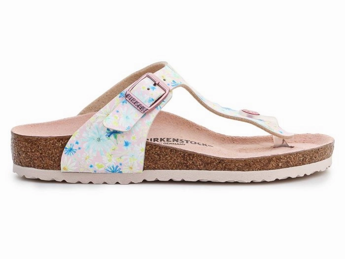 Birkenstock Kids' Gizeh Birko-Flor (Light Rose) Corky Flip Flops
