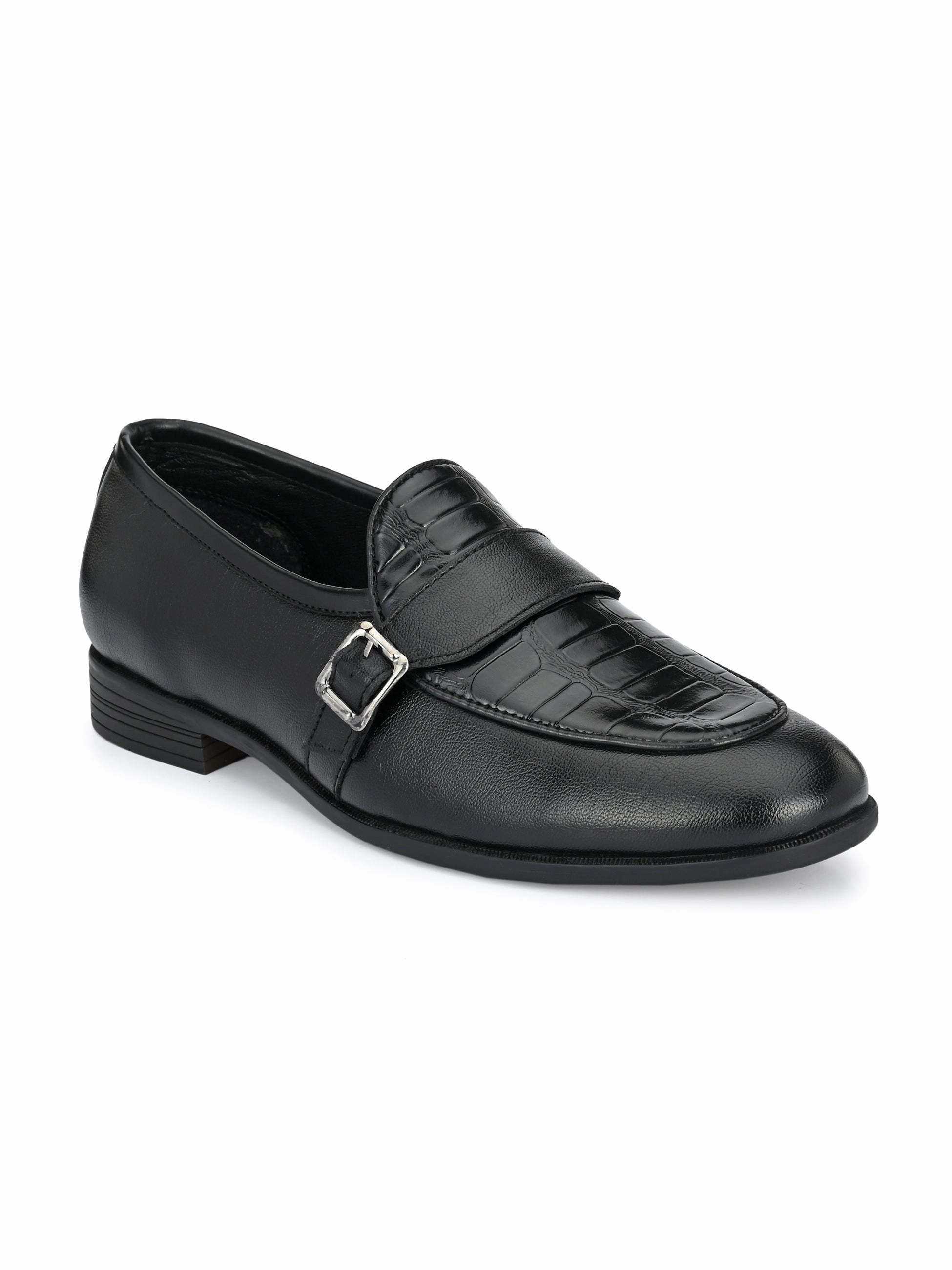 Wednesday Heeled Loafers Raffle Black Monk Loafers