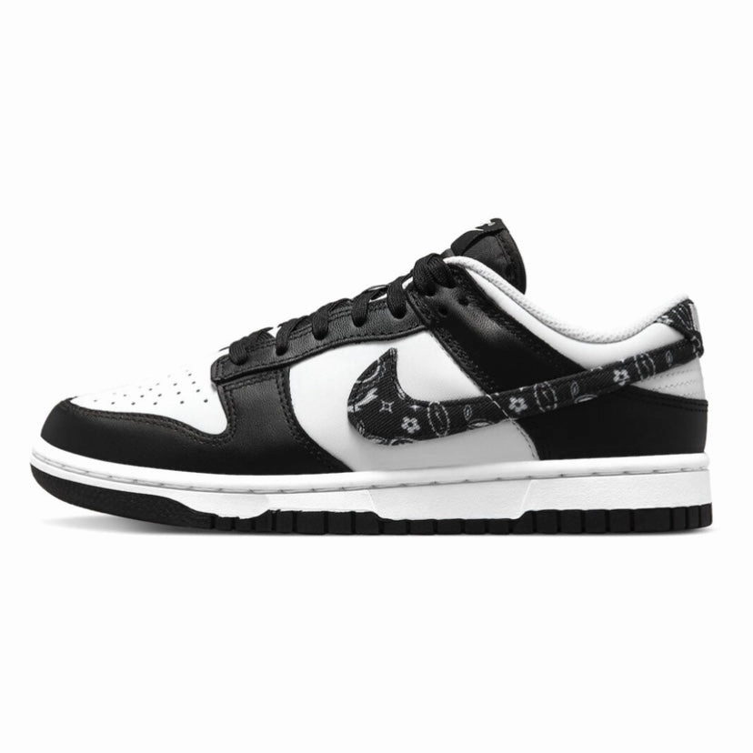 Women's Dunk Low Black Paisley Panda Black White Asics 2025 Running Shoes