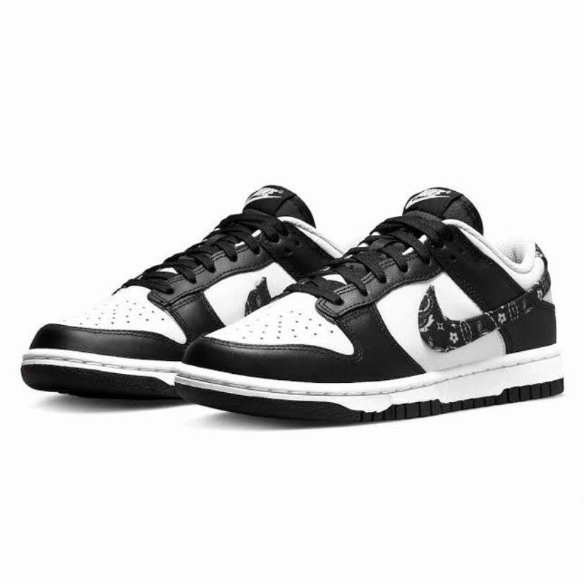 Women's Dunk Low Black Paisley Panda Black White Best Asics Shoes For Tempo Runs
