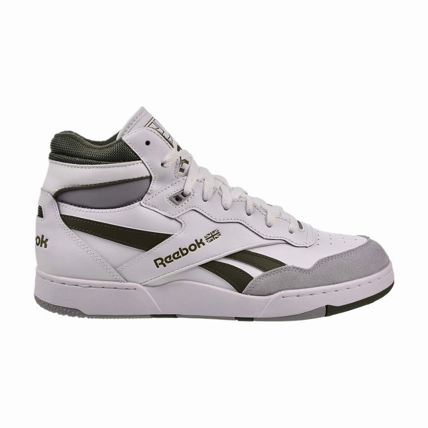 Reebok BB4000 II Mid Men's Shoes White-Varsity Green Casual Square Toe Shoes
