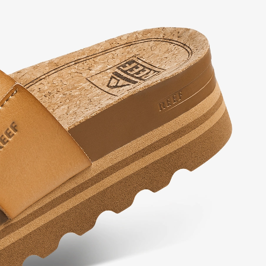 REEF Cushion Vista Hi Women's Platform Sandals  Natural Braid Vegan Leather Top Of Foot Hurts After Wearing Flip Flops