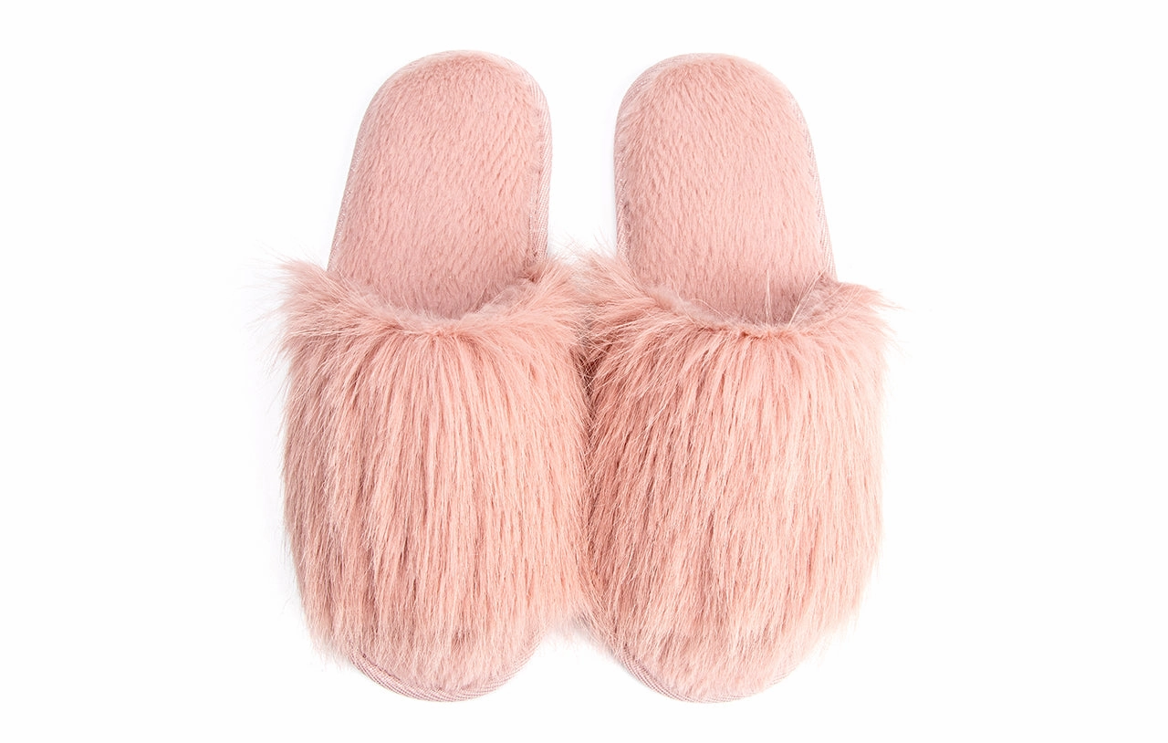 Tasman Sand Slippers Cozy Chic Fuzzy Slippers for Women - Fizzy Hair Top with Faux Fur Body, Comfortable & Relaxing