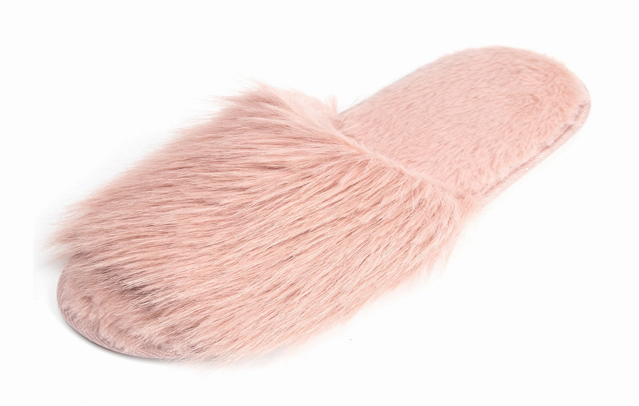 Drew House Slippers Cozy Chic Fuzzy Slippers for Women - Fizzy Hair Top with Faux Fur Body, Comfortable & Relaxing